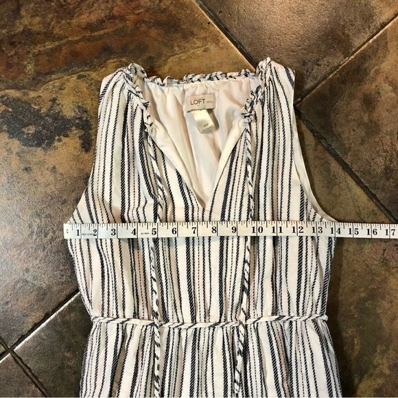 Ann Taylor Loft Nautical Blue and White Lined Dress Size XSP - Picture 6 of 11